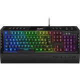 Sharkoon Skiller SGK5 clavier USB QWERTZ Allemand Noir Noir, Layout DE (QWERTZ), Rubberdome, 100%, Taille réelle (100 %), USB, Clavier mécanique, QWERTZ, LED RGB, Noir
