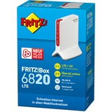AVM FRITZ!Box 6820 LTE, Routeur FRITZ!Box 6820 LTE, Wi-Fi 4 (802.11n), Monobande (2,4 GHz), Ethernet/LAN, 3G, Blanc, Routeur