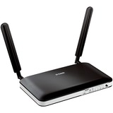 D-Link DWR-921, Routeur Noir/Argent, Wi-Fi 4 (802.11n), Monobande (2,4 GHz), Ethernet/LAN, 3G, 4G, Noir, Blanc