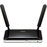 D-Link DWR-921, Routeur Noir/Argent, Wi-Fi 4 (802.11n), Monobande (2,4 GHz), Ethernet/LAN, 3G, 4G, Noir, Blanc