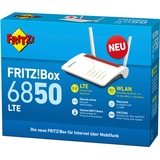 FRITZ! FRITZ!Box 6850 LTE, WLAN-LTE-Routeur Box 6850 LTE, Wi-Fi 5 (802.11ac), Bi-bande (2,4 GHz / 5 GHz), Ethernet/LAN, 3G, Blanc, Routeur