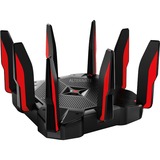 TP-Link Archer C5400X routeur sans fil Gigabit Ethernet Tri-bande (2,4 GHz / 5 GHz / 5 GHz) 4G Noir, Rouge Noir/Rouge, Wi-Fi 5 (802.11ac), Tri-bande (2,4 GHz / 5 GHz / 5 GHz), Ethernet/LAN, 4G, Noir, Rouge, Routeur