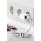 goobay Dual USB-A chargeur Blanc, 2x USB-A