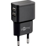 goobay Dual USB Charger 2,4 A, Chargeur Noir