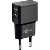 goobay USB-C Dual Charging Set 2,4 A, Chargeur Noir