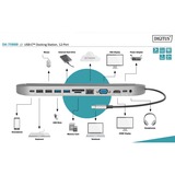 Digitus Station d'accueil USB-C, 12 ports Noir