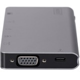 Digitus Station d’accueil multiport portable USB Type-C™, 8 ports, Station d'accueil Gris, 8 ports, Avec fil, USB 3.2 Gen 1 (3.1 Gen 1) Type-C, 100 W, 10,100,1000 Mbit/s, Gris, MMC, MicroSD (TransFlash), MicroSDHC, MicroSDXC