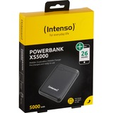 Intenso 7313520 banque d'alimentation électrique Lithium Polymère (LiPo) 5000 mAh Noir, Powerbank Noir, 5000 mAh, Lithium Polymère (LiPo), Noir