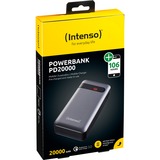 Intenso PD20000 Power Delivery Lithium Polymère (LiPo) 20000 mAh Anthracite, Batterie portable Gris, 20000 mAh, Lithium Polymère (LiPo), Quick Charge 3.0, Anthracite