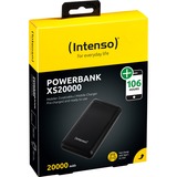 Intenso XS20000 Lithium Polymère (LiPo) 20000 mAh Noir, Powerbank Noir, 20000 mAh, Lithium Polymère (LiPo), 3,1 V, Noir