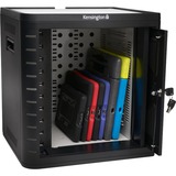 Kensington Coffre de chargement et de synchronisation universel — Noir, Sécurité Noir, Module de charge et de gestion, Noir, Sol, Table, 9 étagères, Tablette, USB