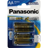 Panasonic LR6 4-BL Panasonic EVOLTA Batterie à usage unique AA Alcaline Argent, Batterie à usage unique, AA, Alcaline, 1,5 V, 4 pièce(s), Beige, Bleu