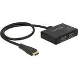 DeLOCK 1x HDMI in > 2x HDMI out, Repartiteur HDMI Noir, 0,6 mètres, 4K