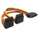 DeLOCK 60170 câble d'alimentation interne 0,15 m 0,15 m, SATA 15 broches, 2 x SATA 15 broches, Mâle, Femelle, Droit