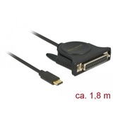 DeLOCK 62980 câble parallèle 1,8 m Noir Noir, USB Type C, Parallèle, 1,8 m, Noir