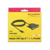 DeLOCK 62980 câble parallèle 1,8 m Noir Noir, USB Type C, Parallèle, 1,8 m, Noir