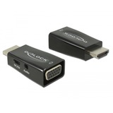 DeLOCK 65901 changeur de genre de câble HDMI A VGA & 3.5 mm Audio Noir, Adaptateur Noir, HDMI A, VGA & 3.5 mm Audio, Noir