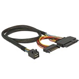 DeLOCK 84819 carte et adaptateur d'interfaces Interne U.2, SATA Noir, Mini SAS, U.2, SATA, PCIe 3.0, 0,5 m, Sac en polyéthylène