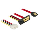 DeLOCK 85231 câble SATA 0,3 m SATA 7-pin + Molex (4-pin) SATA 22-pin Noir, Adaptateur Noir/Rouge, 0,3 m, SATA III, SATA 7-pin + Molex (4-pin), SATA 22-pin, Femelle/Femelle, Noir