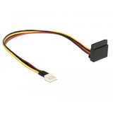 DeLOCK 85511 câble d'alimentation interne 0,3 m 0,3 m, Floppy (4-pin), SATA 15 broches, Mâle, Femelle, Droit
