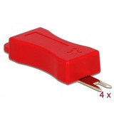 DeLOCK 86412 bloqueur de port RJ-45 Rouge 4 pièce(s), Set d'outils Rouge, RJ-45, Rouge, 4 pièce(s), Sac en polyéthylène, 23 mm, 80,5 mm
