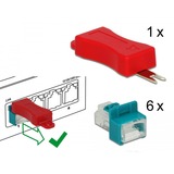 DeLOCK 86425 bloqueur de port Clé de bloqueur de port RJ-45 Rouge 6 pièce(s), Support Turquoise, Clé de bloqueur de port, RJ-45, Rouge, 6 pièce(s), Sac en polyéthylène, 23 mm