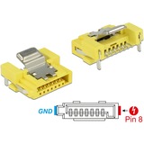 DeLOCK 89887 connecteur de fils SATA Nickel, Jaune, Prise de courant Jaune, SATA, Nickel, Jaune, 8 mm, 12 mm, 15 mm, 1 pièce(s)