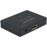 DeLOCK DisplayPort 2 - 1 Commutateur bidirectionnel 8K 30 Hz, Switch de DisplayPort Noir, 7680 x 4320 pixels, 7680 x 4320 pixels, 30 Hz, 7680 x 4320 pixels, Noir, Métal