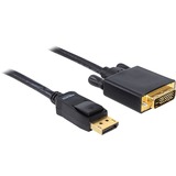 DeLOCK Displayport > DVI 24+1 m/m 1m DVI-D, Adaptateur Noir, 1 m, Displayport, DVI-D, Mâle/Mâle
