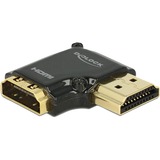 DeLOCK HDMI-A/HDMI-A, F/M, 90° Noir, Adaptateur Noir, F/M, 90°, HDMI, HDMI, Femelle, Mâle, Or, 3840 x 2160 pixels
