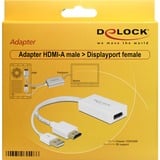 DeLOCK HDMI-A (male) > DisplayPort 1.2 (female), Adaptateur Blanc, 0,245 mètres