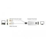 DeLOCK HDMI-A (male) > DisplayPort 1.2 (female), Adaptateur Blanc, 0,245 mètres