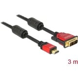 DeLOCK HDMI haute vitesse - HDMI A mâle > DVI mâle, Adaptateur Noir, 3 mètres