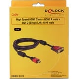 DeLOCK HDMI haute vitesse - HDMI A mâle > DVI mâle, Adaptateur Noir, 3 mètres