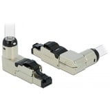DeLOCK Prise RJ45 Cat.6A, coudée, Prise de courant 1 pièce, boîtier métallique