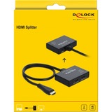 DeLOCK Répartiteur HDMI 1 entrée HDMI > 2 sorties HDMI 4K 60 Hz, Repartiteur HDMI Noir