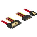 DeLOCK SATA 7-Pin + 15-Pin > SATA 22-Pin, Adaptateur Noir/Rouge, 0,3 mètres