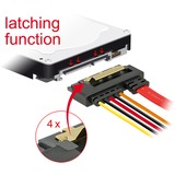 DeLOCK SATA 7 pin + Molex 4 pin power plug > SATA 22 pin, Adaptateur Noir/Rouge, 85230, 0,3 mètres