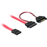 DeLOCK SATA cable, 0.5m câble SATA 0,5 m Rouge, Adaptateur Rouge, 0.5m, 0,5 m, Mâle/Femelle, Rouge