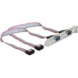 DeLOCK Slot Bracket > 2 x Serial Pin layout: 1:1, Câble Argent/gris, 0,4 mètre