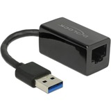DeLOCK SuperSpeed USB-A (USB 3.1 Gen 1) male > Gigabit LAN 10/100/1000 Mbps compact, Adaptateur Noir, 0,127 mètres