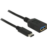 DeLOCK SuperSpeed USB-C 3.1, Gen 1 male > USB-A female, Adaptateur Noir, 0,15 mètres