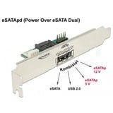 DeLOCK Support d'emplacement 1 x eSATApd 5 V / 12 V, Connecteur d'extension 