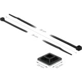 DeLOCK Support de serre-câbles 25 x 25 mm avec serre-câbles L 300 x L 4,8 mm Noir, 10 pièces