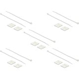 DeLOCK Support de serre-câbles 25 x 25 mm avec serre-câbles L 300 x L 4,8 mm Blanc, 10 pièces