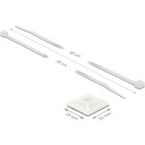 DeLOCK Support de serre-câbles 25 x 25 mm avec serre-câbles L 300 x L 4,8 mm Blanc, 10 pièces