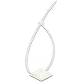DeLOCK Support de serre-câbles 25 x 25 mm avec serre-câbles L 300 x L 4,8 mm Blanc, 10 pièces