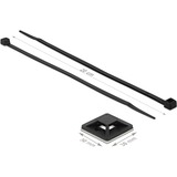 DeLOCK Support de serre-câbles 30 x 30 mm avec serre-câbles L 200 x L 4,8 mm Noir, 10 pièces