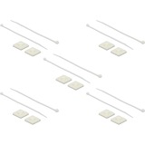 DeLOCK Support de serre-câbles 30 x 30 mm avec serre-câbles L 200 x L 4,8 mm Blanc, 10 pièces
