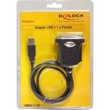 DeLOCK USB 1.1 en parallèle, Câble Noir, 0,8 mètre